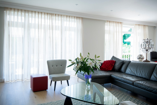 Voile curtains for patio doors - Contemporary - Living Room - London - by  Pret A Vivre | Houzz IE
