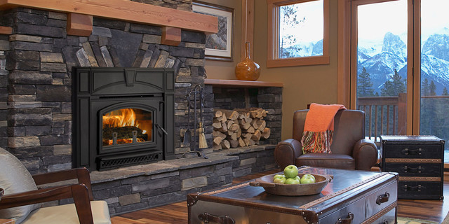 Voyageur Grand Wood Fireplace Insert - Contemporary - Living Room - Seattle  - by Quadra-Fire Wood u0026 Pellet Stoves | Houzz AU