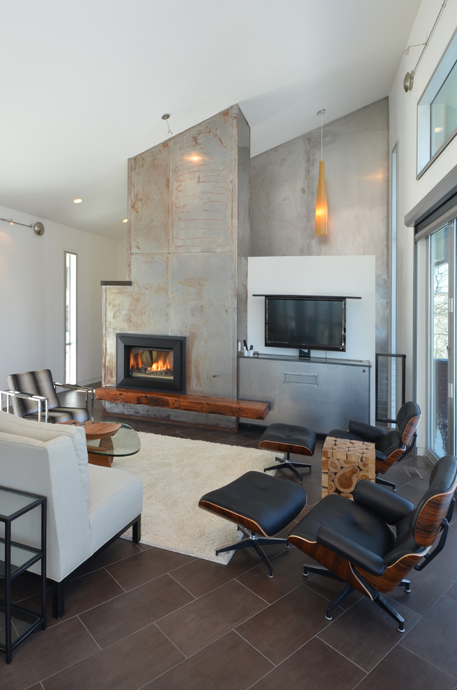 VPC - Modern Geothermal LEED Home - Modern - Living Room - Charlotte ...