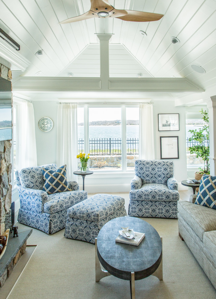 Wade Cottage - Beach Style - Living Room - Boston - by Axiom Architects ...