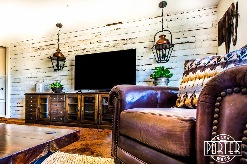 Wall Covering Speckled White Wall Shabby Chic Style Living Room Phoenix By Porter Barn Wood Llc