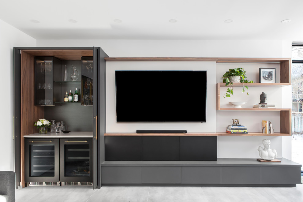 Wall Unit Sleek Functionality Modern Living Room