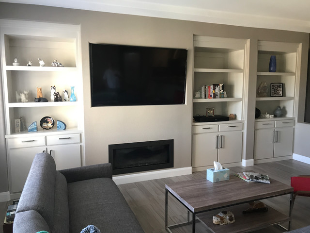 Wall Unit with Fireplace + Built in TV - Contemporary - Living Room ...