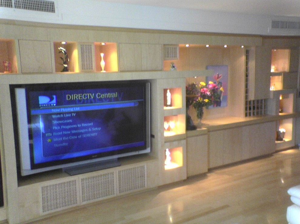 Wall Units Contemporary Living Room Miami by Metro Renovation