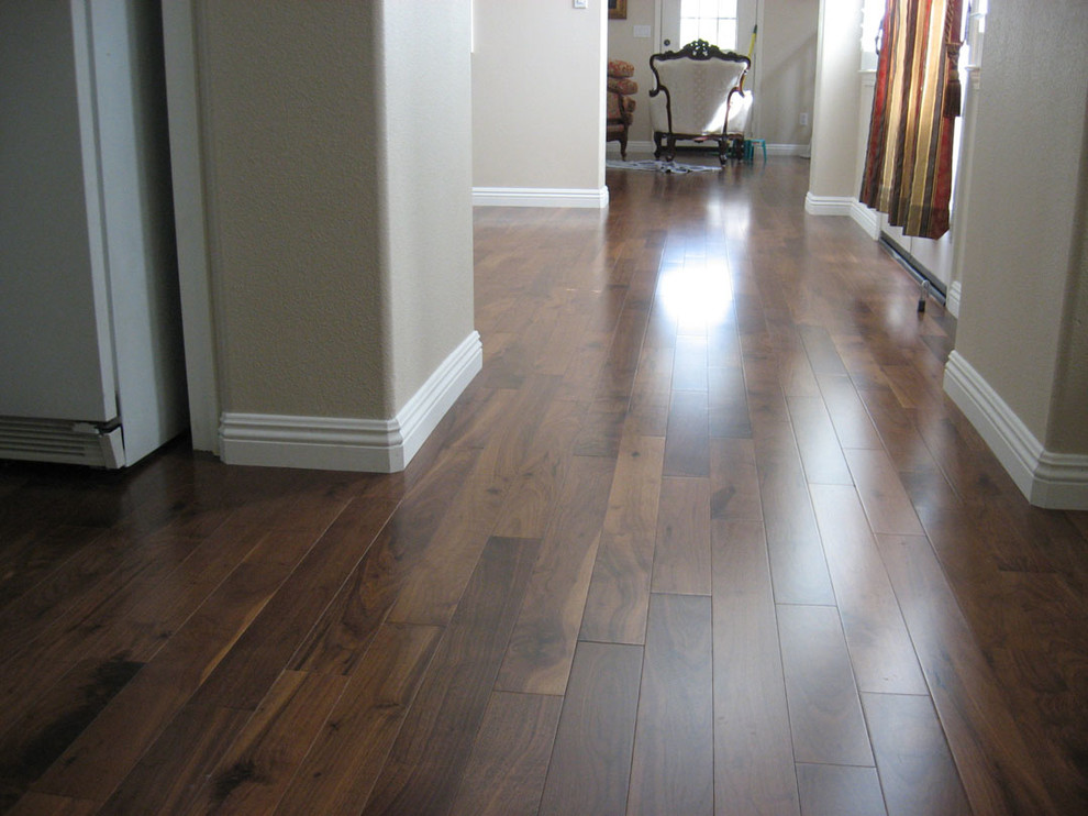 Walnut Natural Smooth Engineered Wood Floor Traditional Living Room