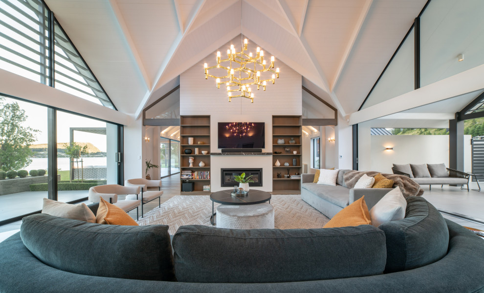 Inspiration for a modern living room in Dunedin.