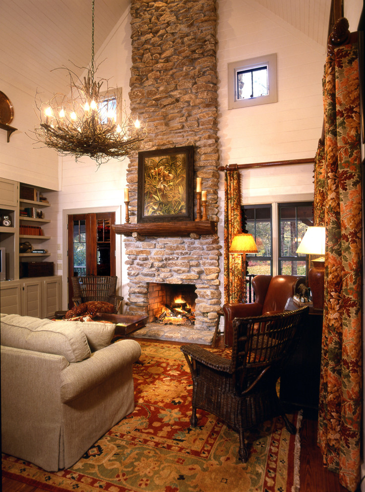 Immagine di un soggiorno stile rurale di medie dimensioni