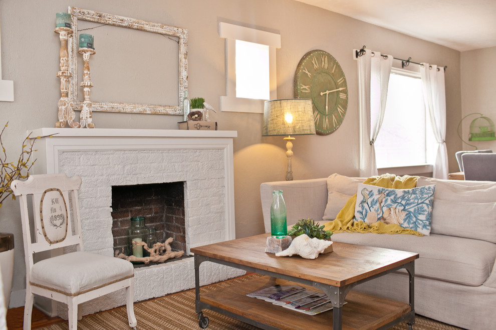 Wash Park Bungalow Farmhouse Living Room Denver by Angela