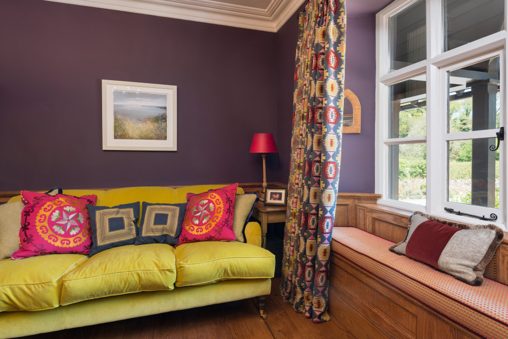 Inspiration for a large cottage living room remodel in Devon