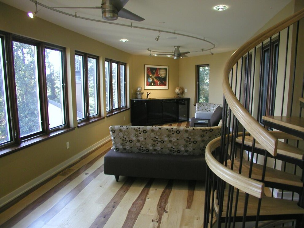 Example of a trendy living room design in Baltimore