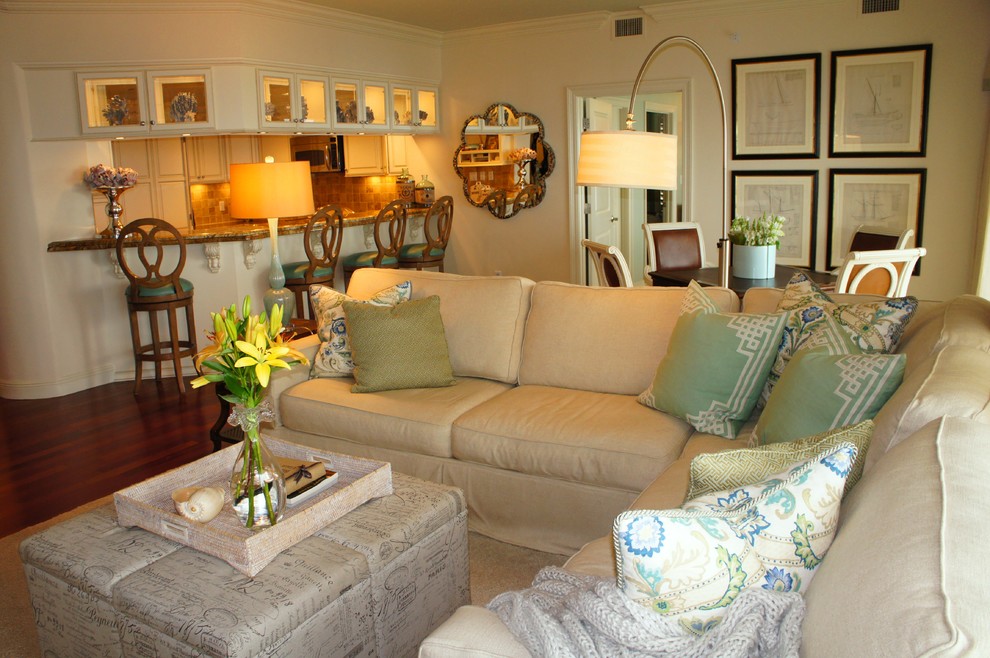 Waterview Towers Yacht Club Beach Style Living Room Miami by