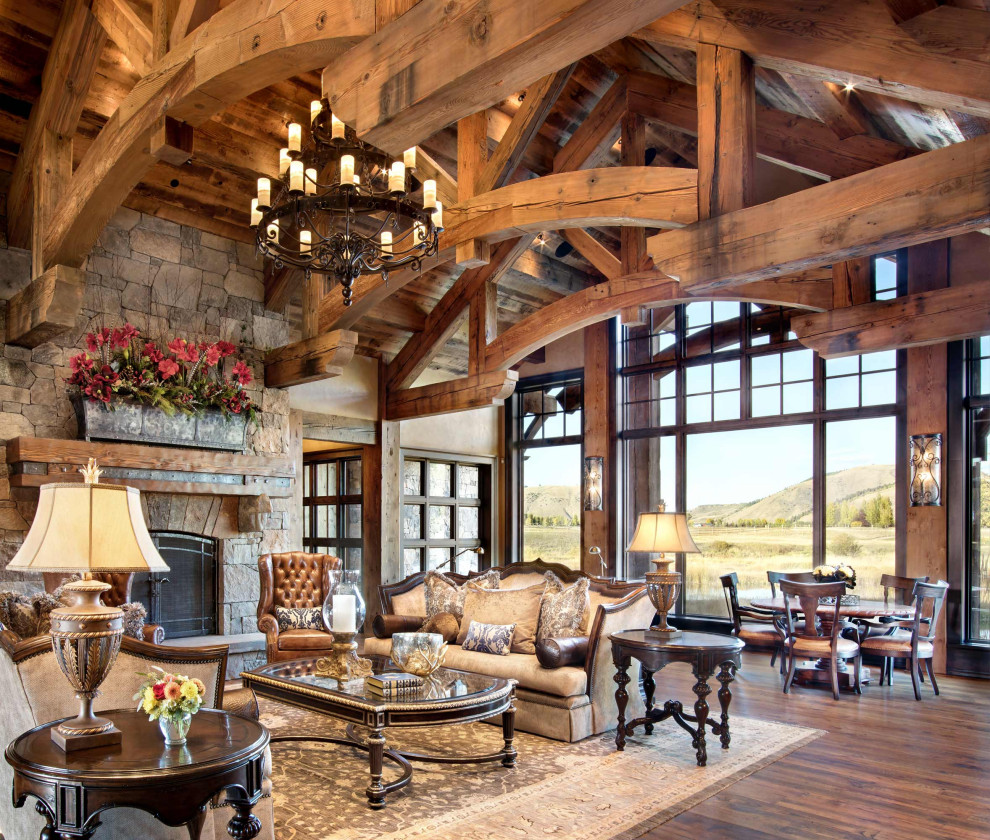 Mountain style living room photo in Other