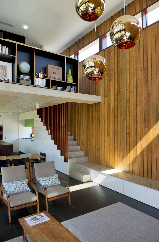 This is an example of a midcentury living room in Perth.