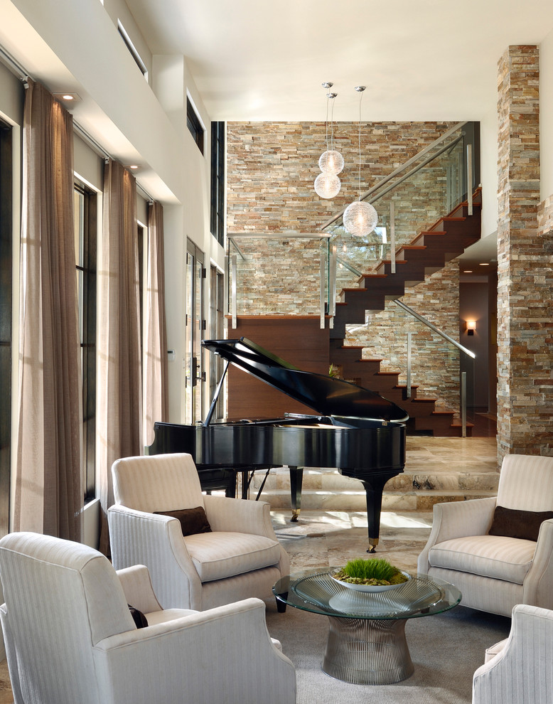 Contemporary living room in Houston.