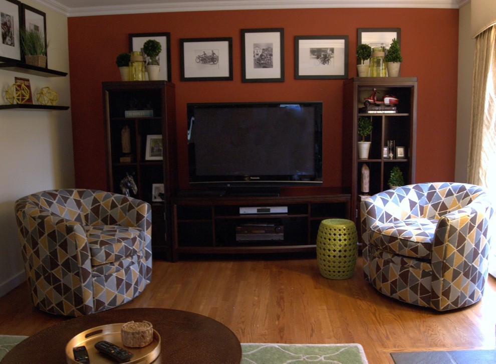 Example of a mountain style living room design in Philadelphia