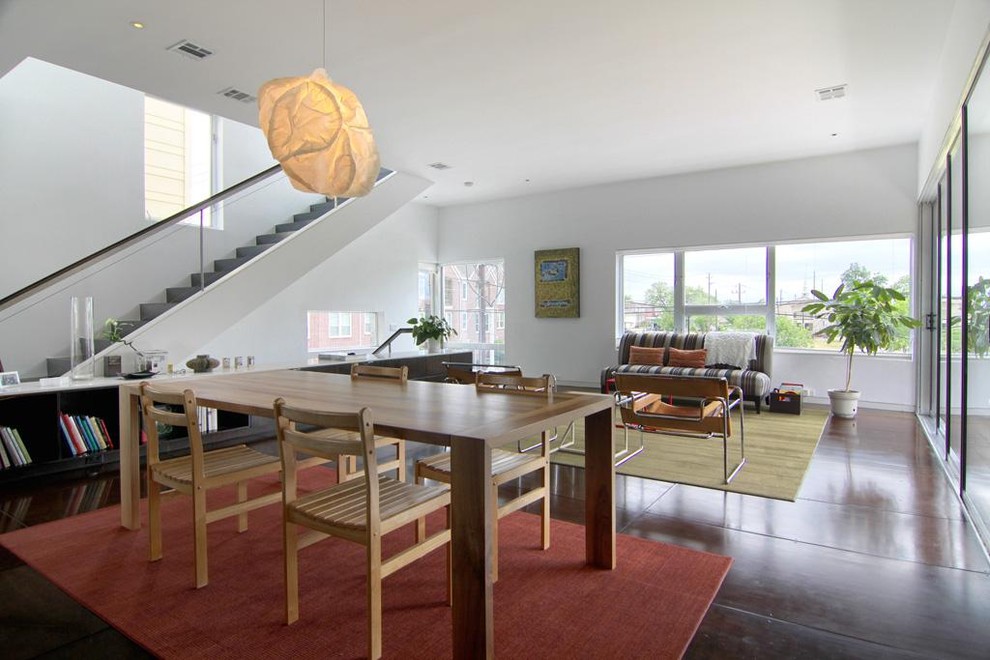 Источник вдохновения для домашнего уюта: гостиная комната в стиле модернизм с бетонным полом