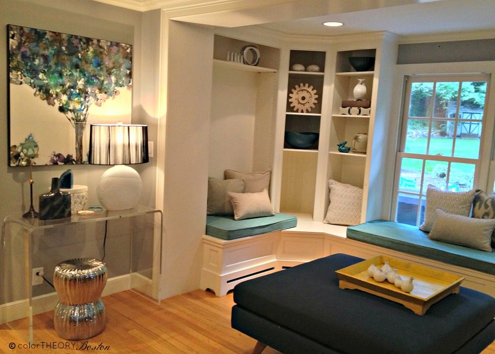 Contemporary living room in Boston.
