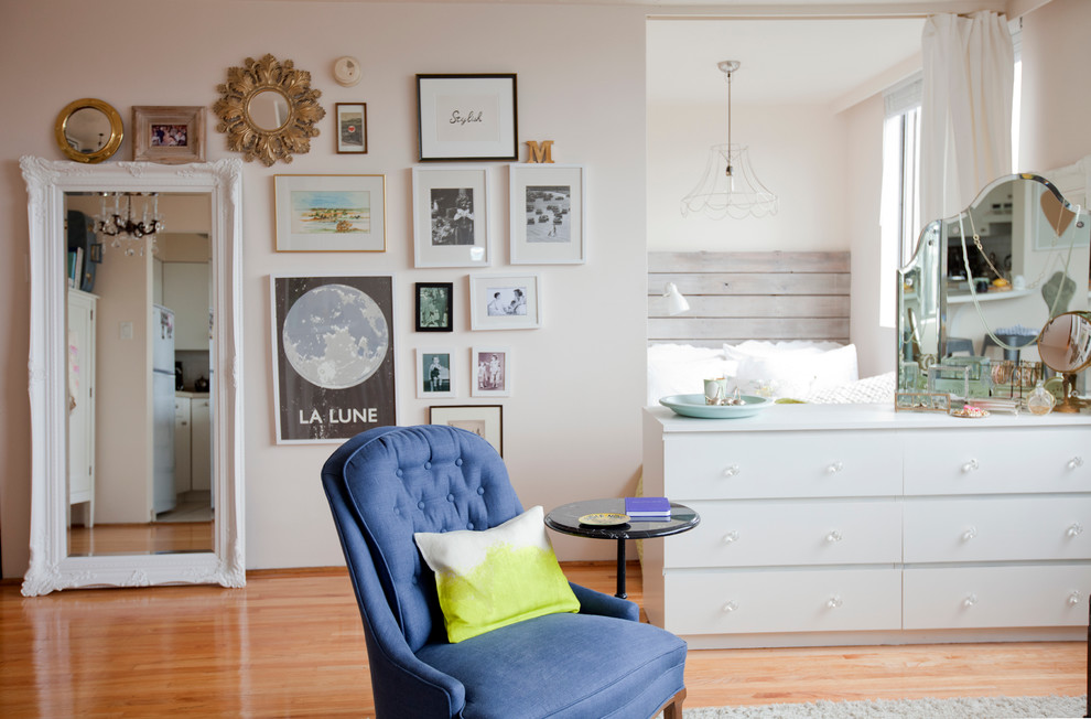 Eclectic living room photo in Vancouver