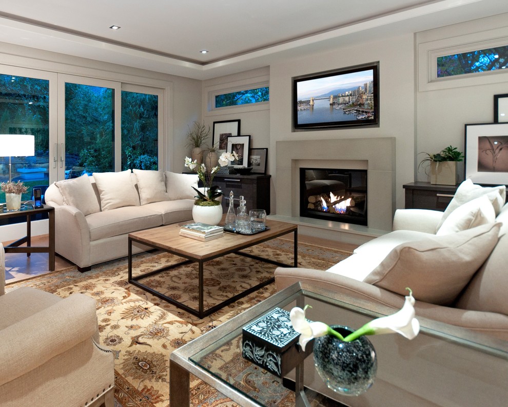 Inspiration for a classic living room in Vancouver.