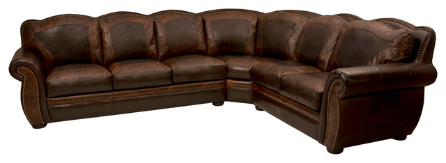 Western Themed Leather Sectional, Houston Leather Sectional