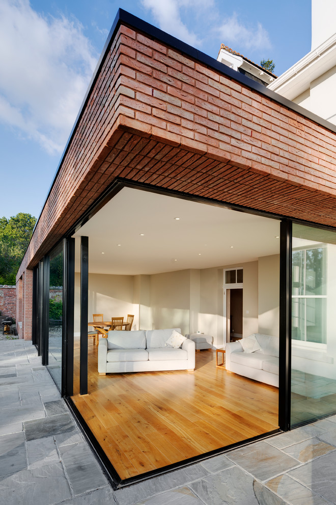 Design ideas for a contemporary living room in Devon.