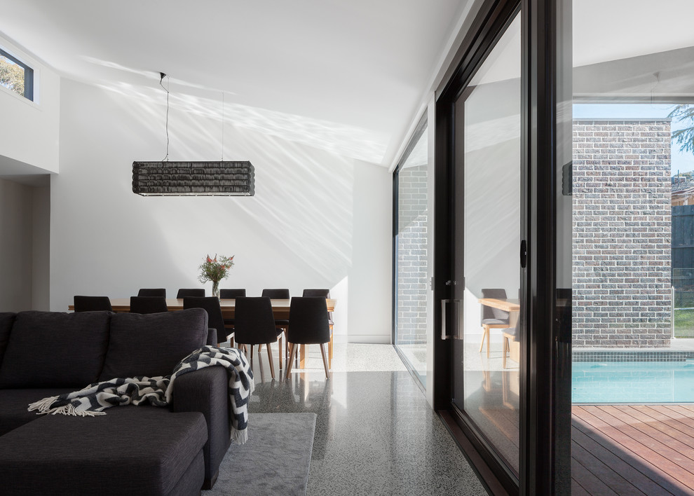 Inspiration for a modern living room remodel in Melbourne