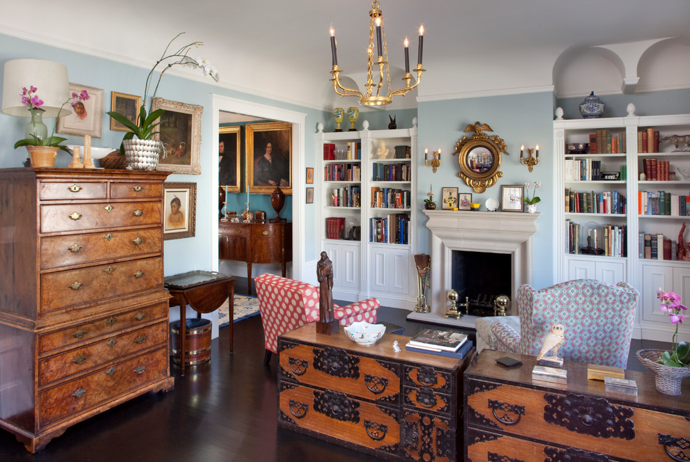 White Custom Bookcases. Eclectic Living Room San Francisco by