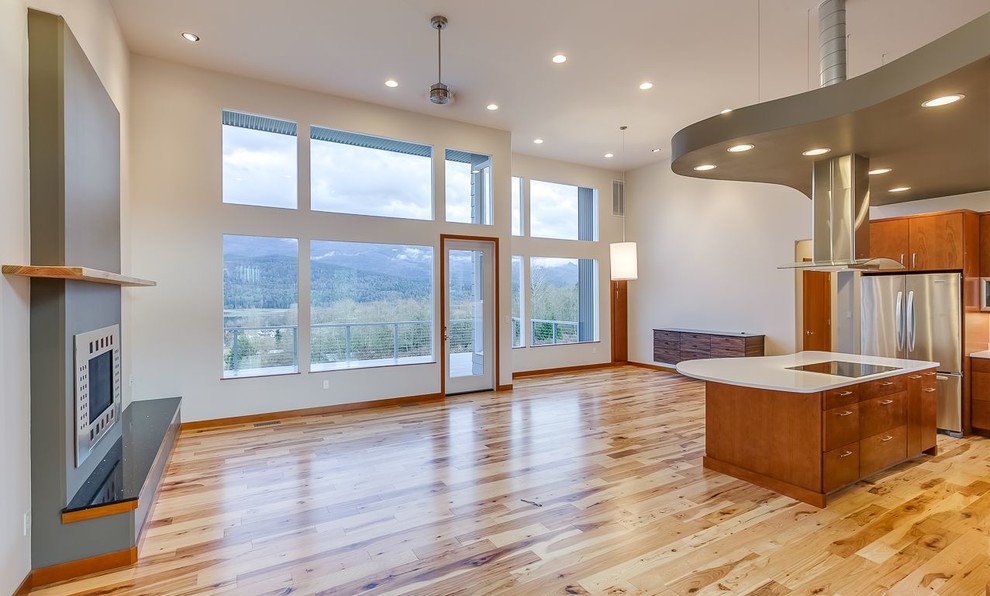 White Hawk Project Modern Living Room Seattle by Kaplan Homes