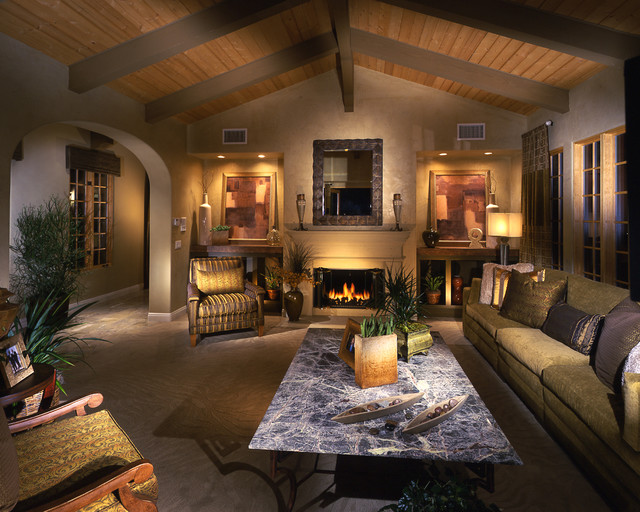 White Horse Living Room Craftsman Salon San Diego par Starck