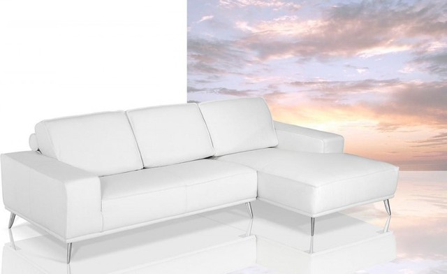 White Leather Sectional Sofa Modern