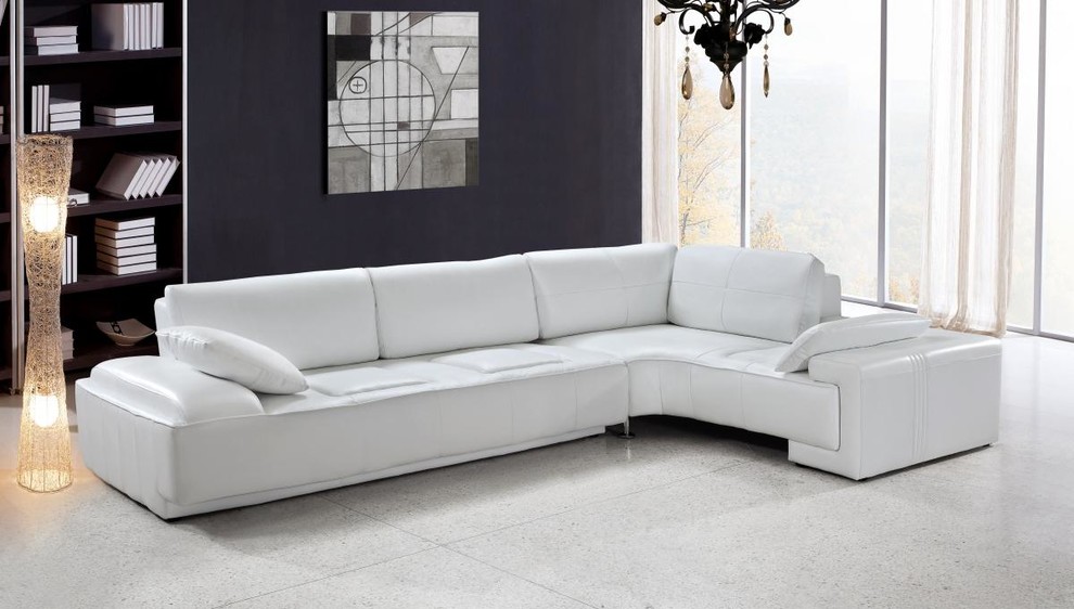 White Leather Modern Sectional Sofa - Modern - Living Room - Los ...
