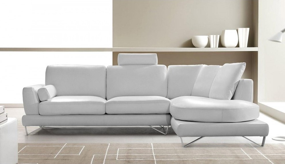 White Leather Sectional Sofa Modern Design Modern Living Room Los