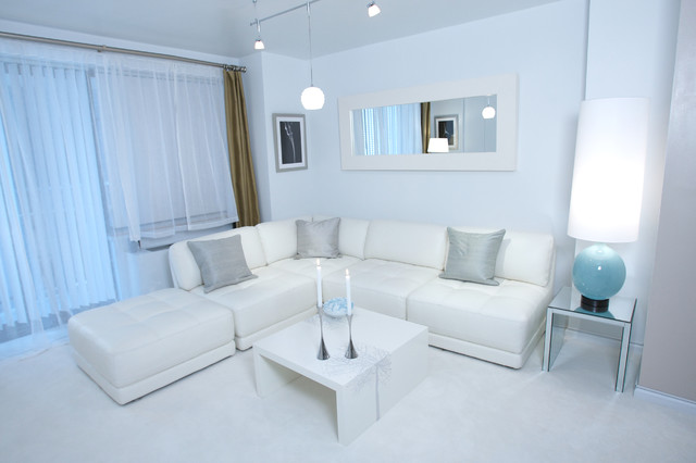 White Modern Design - Contemporary - Living Room - New York - by Marie  Burgos Design | Houzz IE