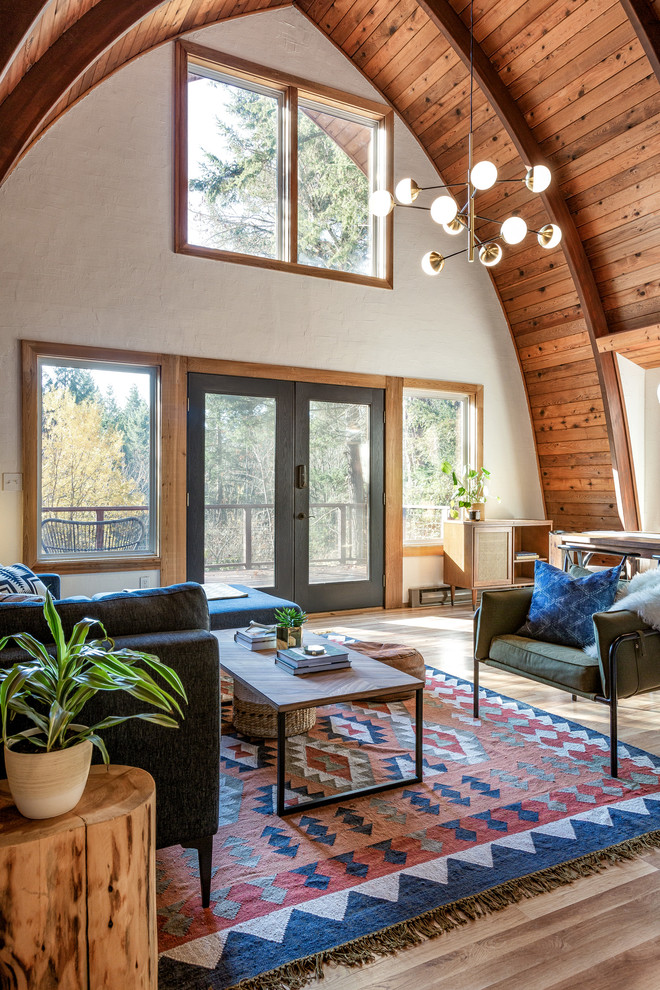 Living room - scandinavian living room idea in Portland
