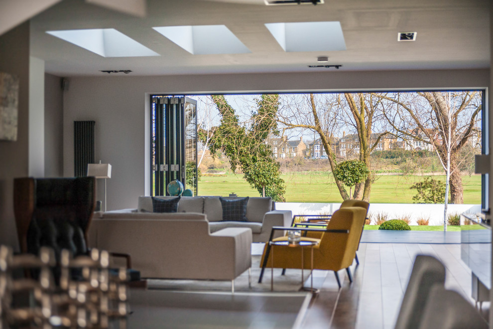 Living room - contemporary living room idea in Kent