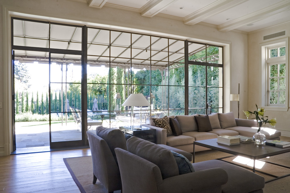 Living room - huge transitional living room idea in Los Angeles