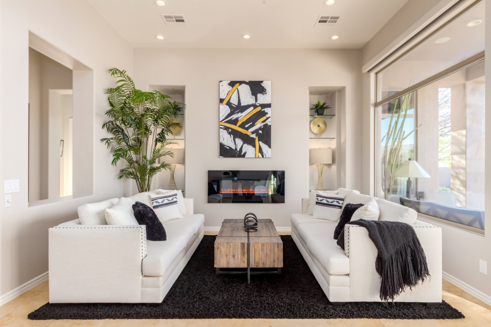 Living room - transitional living room idea in Phoenix