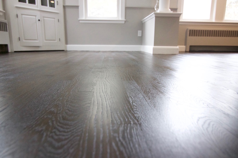 Wire brushed floors, lime wash and oil finish Living Room