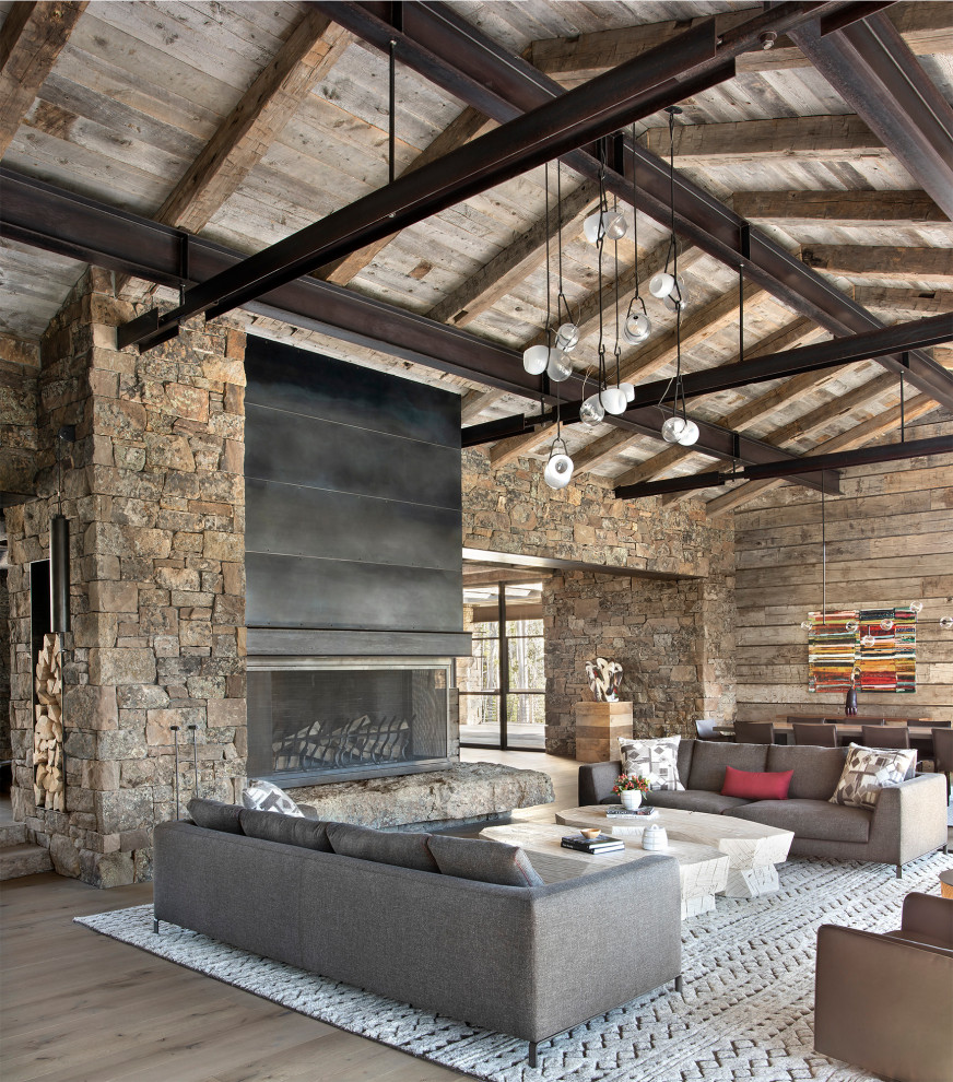 Mountain style living room photo in Other