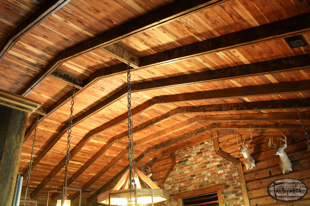 Wood Beam Ceiling Black Jack Ridge Rustic Living Room Nashville