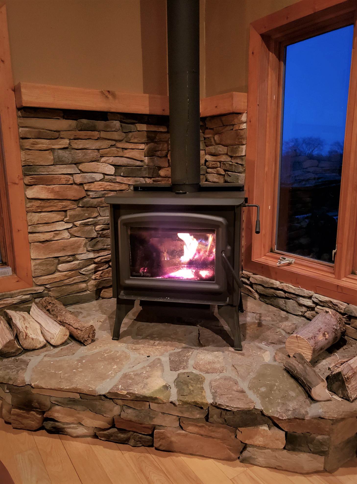 wood burning stove fireplace