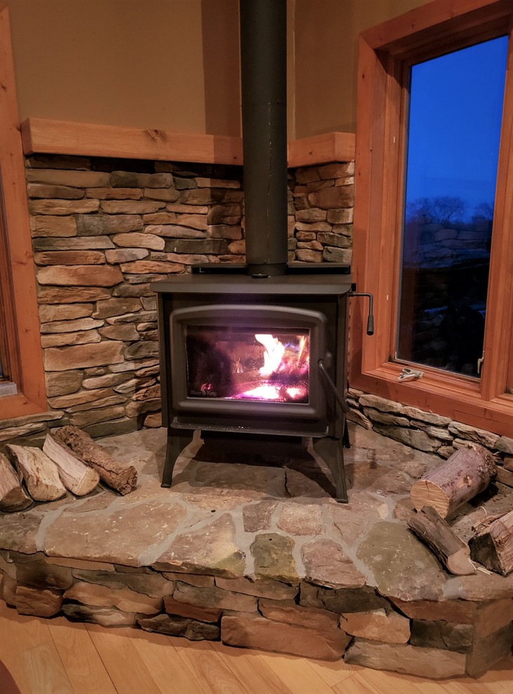 Wood Burning Stoves Rustic Living Room Minneapolis by Great