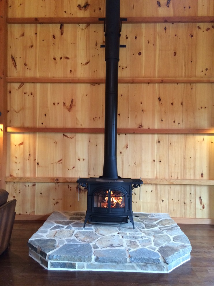 Wood Burning Stoves Rustic Living Room Philadelphia by The