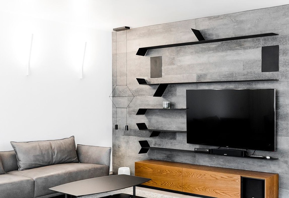 Wood effect wall tiles Modern Living Room Manchester by ECO