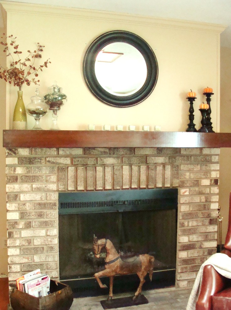 Wood Paneling Fireplace Makeover Eclectic Living Room Other Houzz
