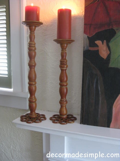 Wood Spindle Candle Holders - Eclectic - Living Room - Cleveland | Houzz IE