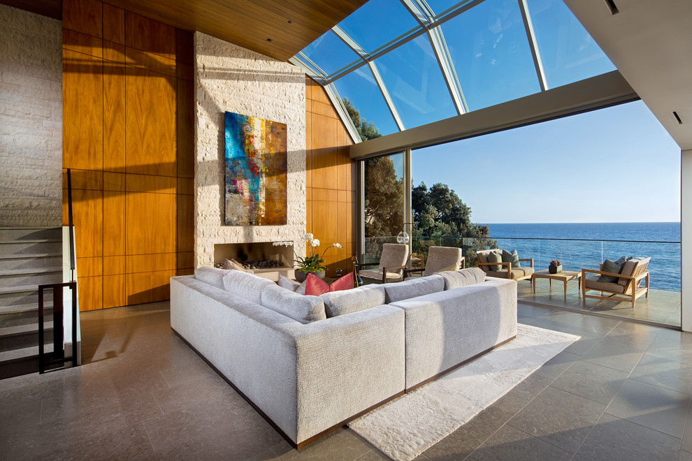 Woods Cove in Laguna Beach Contemporary Living Room Orange County