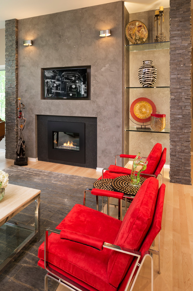 Woods Edge Contemporary Living Room Minneapolis by Romens Houzz