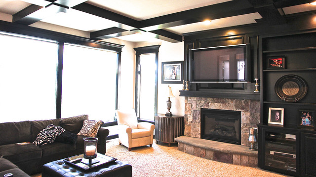 Would you dare paint your trim black? - Modern - Living Room - Seattle ...