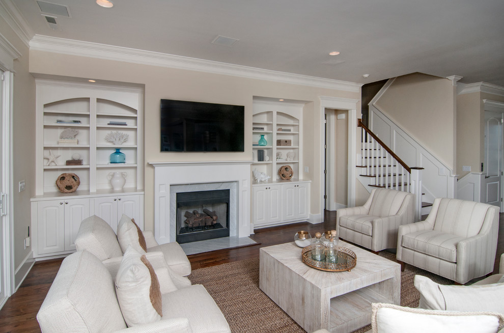 Living room - coastal living room idea in Wilmington